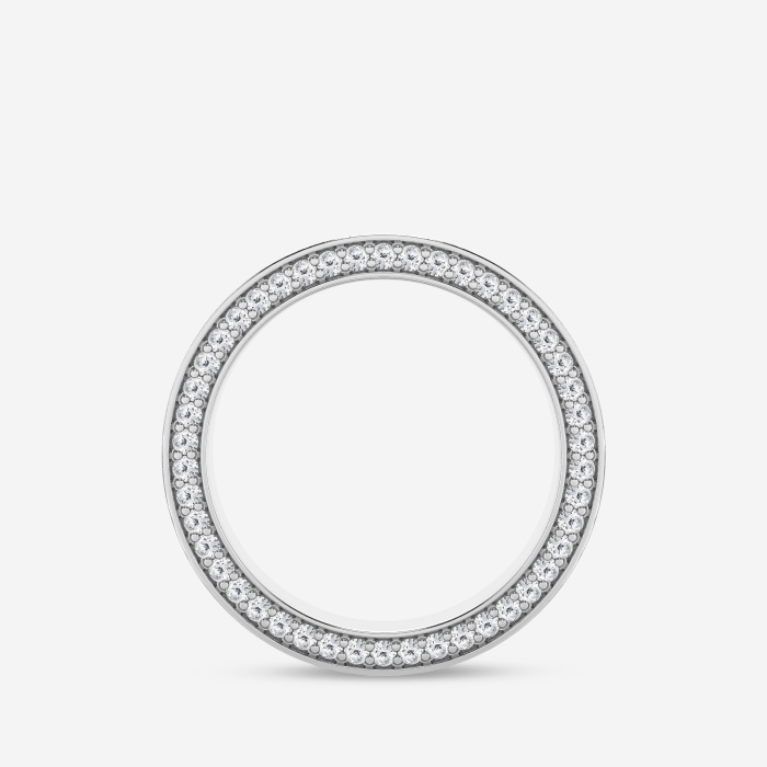 7/8 ctw Round Lab Grown Diamond 7mm Sandblast Finish Flat Eternity Band